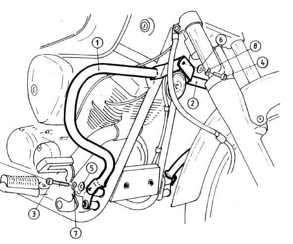 Yamaha XVS 125 [2000-2004] - Motorbeschermingsbalk