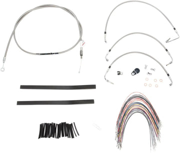 harley davidson flhtc [BURLY BRAND] - Complete roestvrijstalen stuurkabel/remleidingset - 0