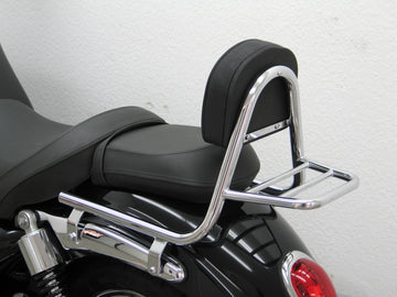 Triumph Rocket III Roadster [2010-2017] - Sissy Bar gemaakt van pijp met kussens en bagagerek