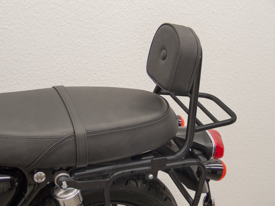 Triumph Bonneville T 100 [2017] - Sissy bar made of pipe with pillow and luggage rack, black