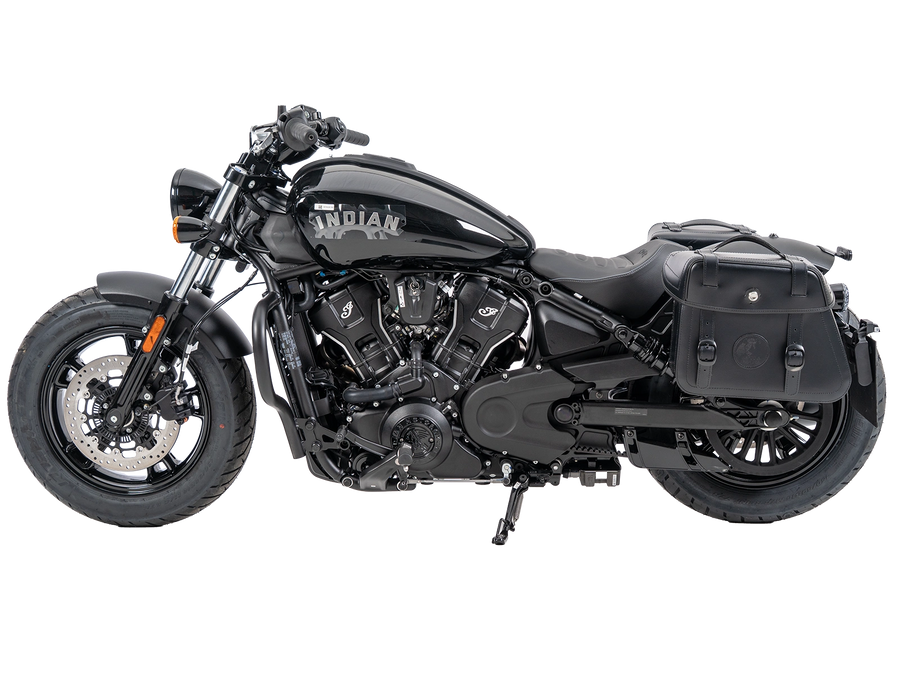 Indian Scout Sixty Classic [2025-2026] - Set: Ledertaschenhalter Cutout schwarz inkl. Rugged Ledertaschen schwarz