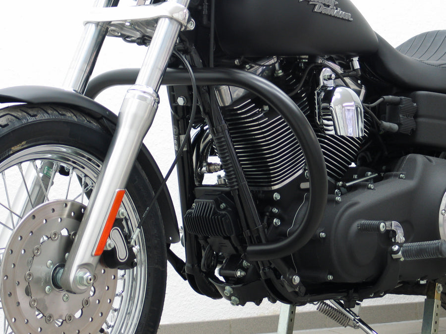 Harley Davidson Dyna Glide Low Rider [2015-2017] - Beschermende bar, grote versie gemaakt van 38 mm buis, ronde vorm, zwart