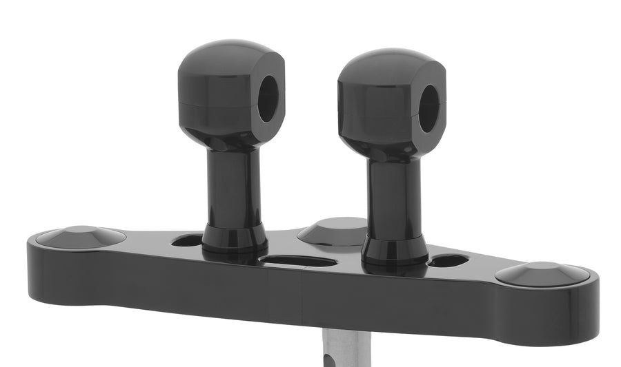 Aluminum riser for handlebars with 25-aluminum risers for handlebars with 25.4 mm (1 ′) Ø, 75 mm high, black anodized. With 1/2 ″ UNC thread.