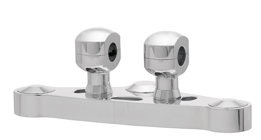 Alu-Riser für Lenker mit 31 - Alu-Riser für Lenker mit 31,75 mm (1 1/4′) Ø, 50 mm hoch, poliert. Mit 1/2″ UNC Gewinde.
