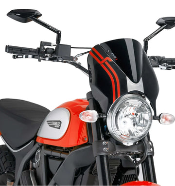 DUCATI SCRAMBLER 800 ICON DARK [2025] – RetroVision Windschild Visier – Schwarz - 0