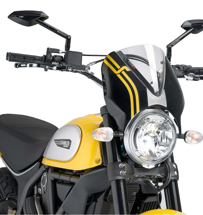 DUCATI SCRAMBLER 800 ICON DARK [2025] – RetroVision Windschild Visier – Schwarz