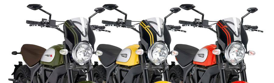 DUCATI SCRAMBLER 800 ICON DARK [2025] – RetroVision Windschild Visier – Getönt