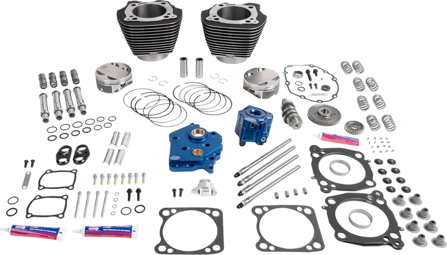 Harley-Davidson FLSTFI 1923 Softail Fat Boy Gray Ghost 117 [2026] - 132" Power Package Motorleistungs-Kit – Oberfläche: Schwarz, Hervorgehobene Lamellen – Bild 1