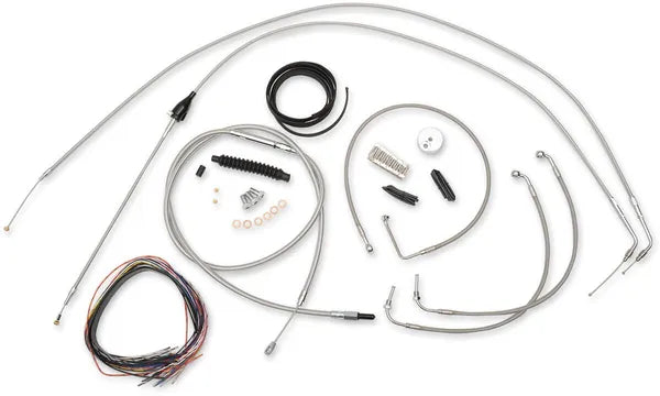 Harley Davidson Flhtcui [LA CHOPPERS] – Komplettes Edelstahl-geflochtenes Lenkerzug-/Bremsleitungs-Kit