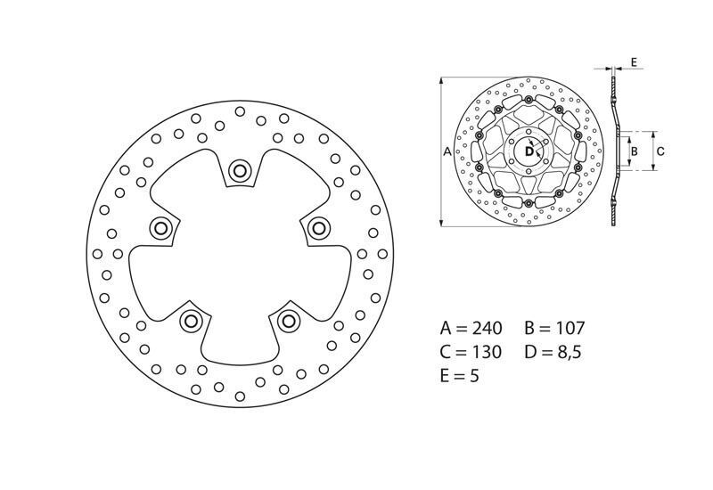 Gasgas Sm 700 [BREMBO] - Oro-serie ronde stijve remschijf