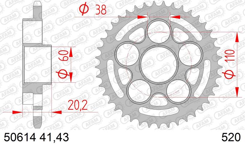 Ducati Hypermotard 950 [AFAM] - Tandwielstaal standaard - 520