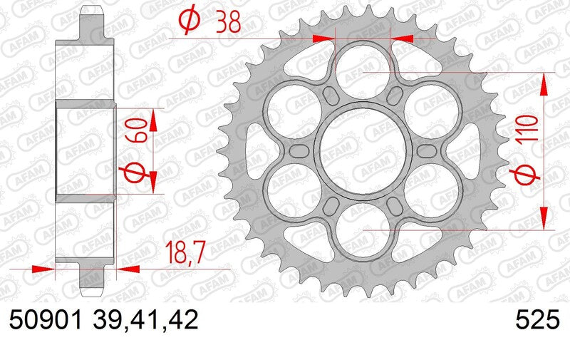 Ducati Monster 1200 [AFAM] - Tandwielstaal standaard - 525