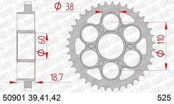 Ducati Monster 1200 [AFAM] - Tandwielstaal standaard - 525