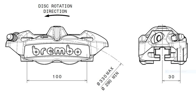 Ducati Diavel 1200 [BREMBO] - M4 front left brake caliper titanium Ø34mm