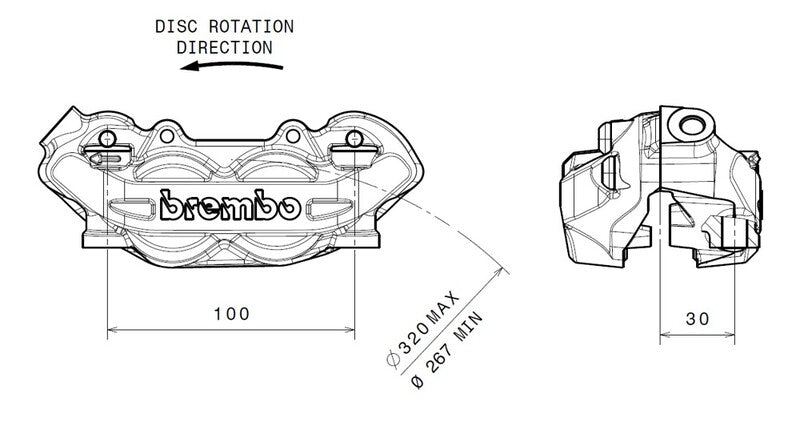 Ktm 1050 Adventure [BREMBO] - P4 front left brake caliper titanium Ø32mm