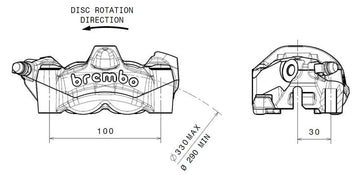 Ducati Monster 1200 [BREMBO] - M50 remklauw linksvoor titanium Ø30mm - 0