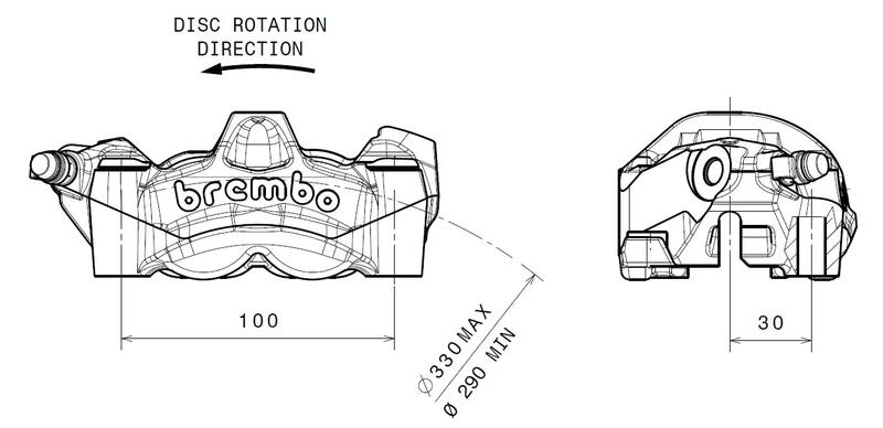 Ducati Panigale 1199 [BREMBO] - M50 remklauw linksvoor titanium Ø30mm
