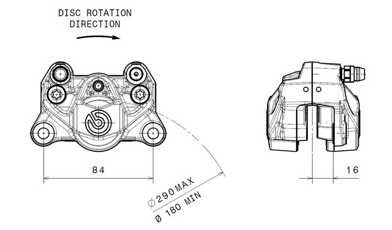 Hyperstrada 821 [BREMBO] - Achterremklauw Ø34mm titanium