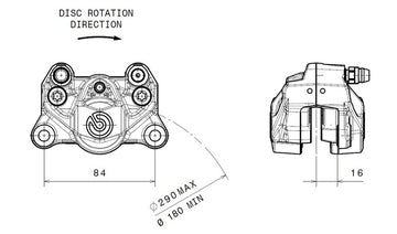 Ducati Hyperstrada 821 [BREMBO] - Achterremklauw Ø34mm titanium - 0
