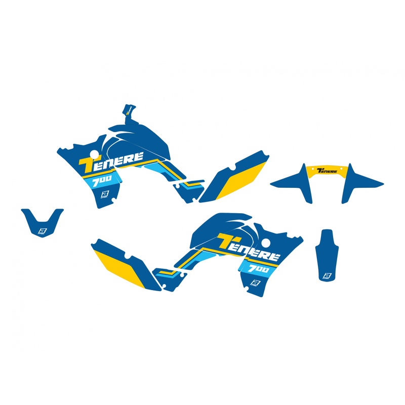 Yamaha Ténéré 700 [BLACKBIRD] - Rally Ride Grafik-Kit – Blau