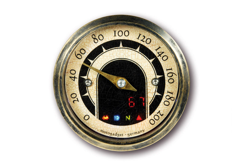 Analog Tacho mst vintage Messingring für Motorräder [MOTOGADGET]