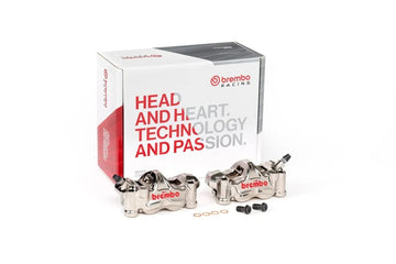 Aprilia Tuono 660 [BREMBO RACING] - Paar GP4RX - 1mm Bremssättel (CNC-gefräst - verchromt) (mit Belägen)