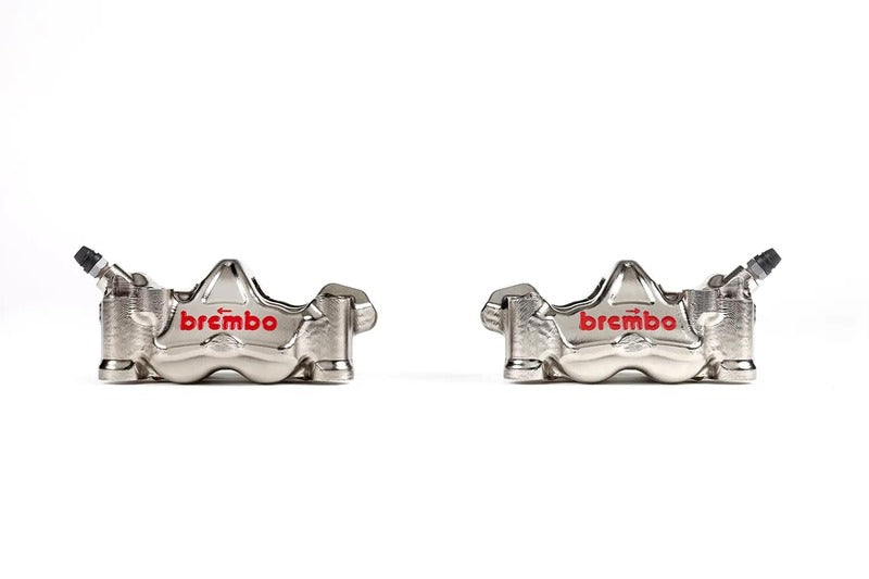 Kawasaki Zx-10Rr [BREMBO RACING] - Pair of GP4RX - 1mm brake calipers (CNC machined - chrome plated) (with pads)