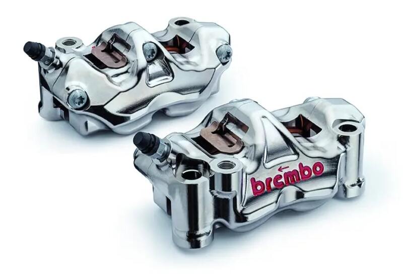 Kawasaki Zr 400 [BREMBO RACING] - Paar GP4RX - 18mm Bremssättel (CNC-gefräst - verchromt) (mit Belägen)