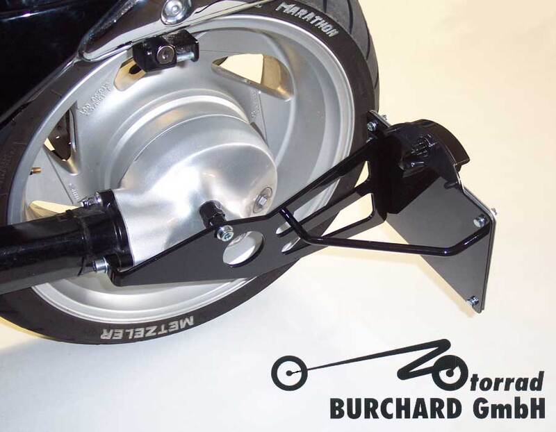 Suzuki Intruder Vl 1500 Al [BURCHARD EXCELLENCE] - Kentekenplaathouder aan de zijkant met onderdelencertificaat, Suzuki Volusia /Intruder, chroom