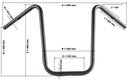 Yamaha Xvs 1100 Drag Star [HIGHWAY HAWK] - Bad Hawk 1 inch stuur met 3 gaten, 845 mm breed 370 mm hoog, chroom