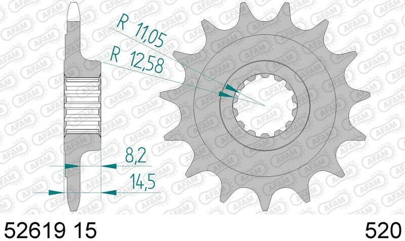 Ducati Monster 937 [AFAM] - Chain kit 520XHR2 15/43 Super-reinforced - Standard sprocket