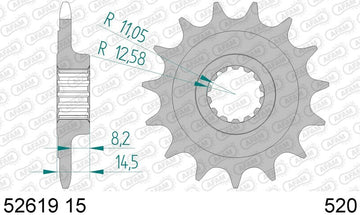 Ducati Monster 937 [AFAM] - Kettingset 520XHR2 15/43 Superversterkt - Standaard tandwiel - 0