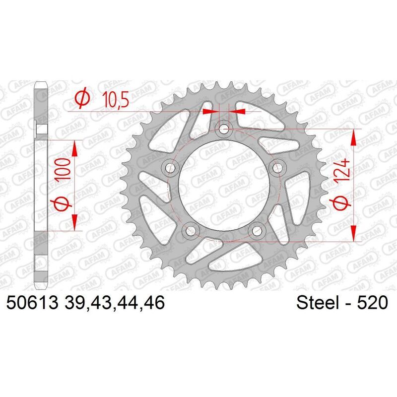 Ducati Monster 937 [AFAM] - Chain kit 520XHR2 15/43 Super-reinforced - Standard sprocket