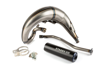 Beta RR Enduro 50 2T - Uitlaat Streetrace High Mount links blauw zwart