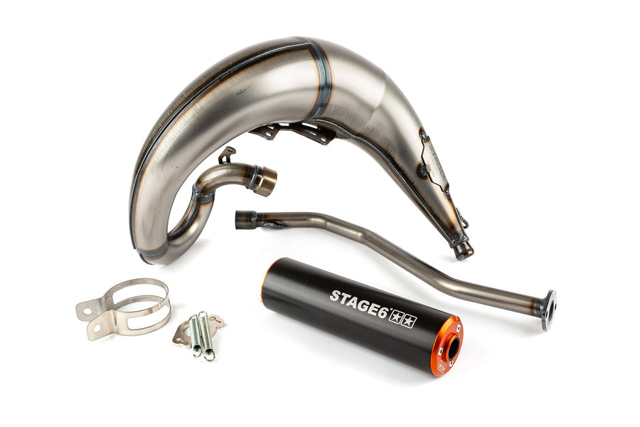Rieju MRX Enduro 50 2T AM6 - Auspuff Streetrace High Mount links orange schwarz