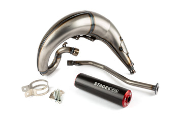 Beta RR Enduro 50 2T - Uitlaat Streetrace High Mount links rood zwart