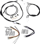 harley davidson flst [BURLY BRAND] - Complete zwarte vinyl stuurkabel/lijnset voor Ape Hanger-1