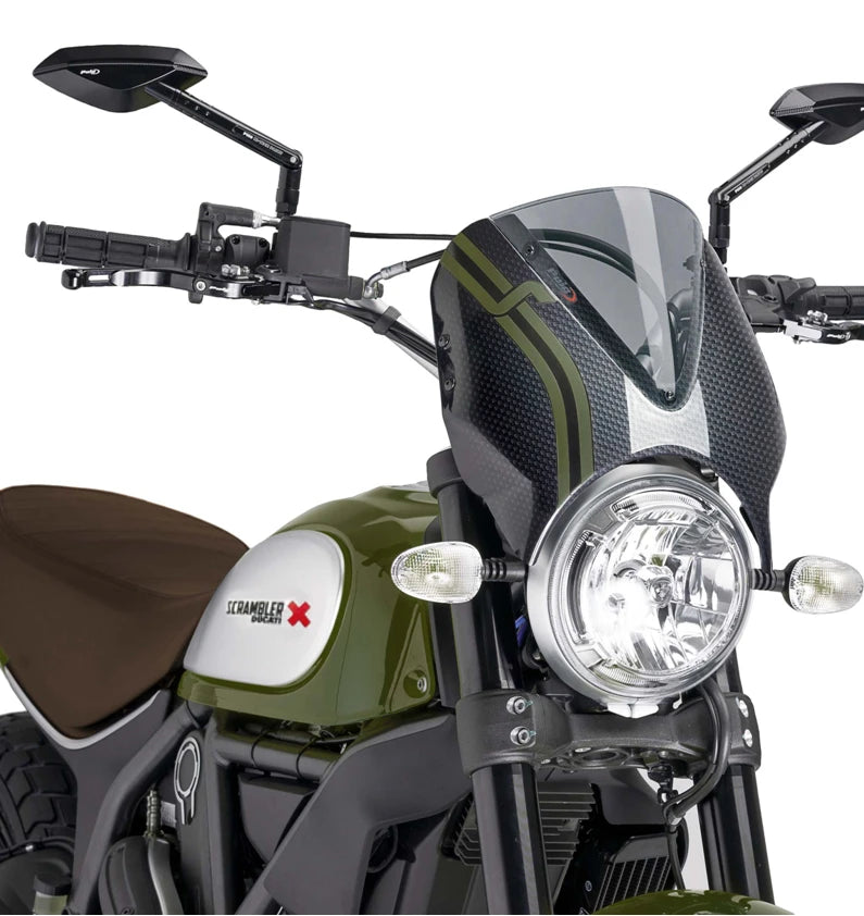 DUCATI SCRAMBLER DESERT SLED [2025] – RetroVision Windschild Visier – Schwarz