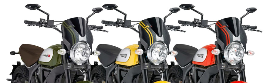 DUCATI SCRAMBLER DESERT SLED [2025] – RetroVision Windschild Visier – Schwarz