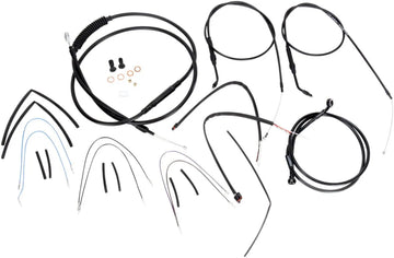 Harley-Davidson Street Bob [BURLY BRAND] - Complete zwart vinyl stuurkabel/lijnset voor Ape Hangers - 0