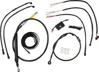 Harley Davidson Fxdrs 114 [LA CHOPPERS] – Komplettes Midnight geflochtenes Lenkerzug-/Bremsleitungs-Kit
