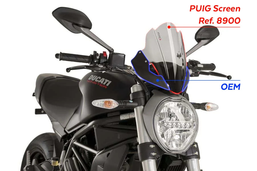 DUCATI MONSTER 821 DARK [2016] – Sportscheibe – Transparent
