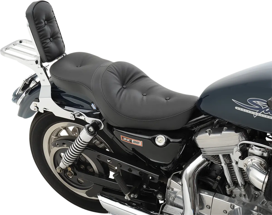 harley-davidson sportster s [DRAG SPECIALTIES] – Plat vinyl zadel met dubbele bak