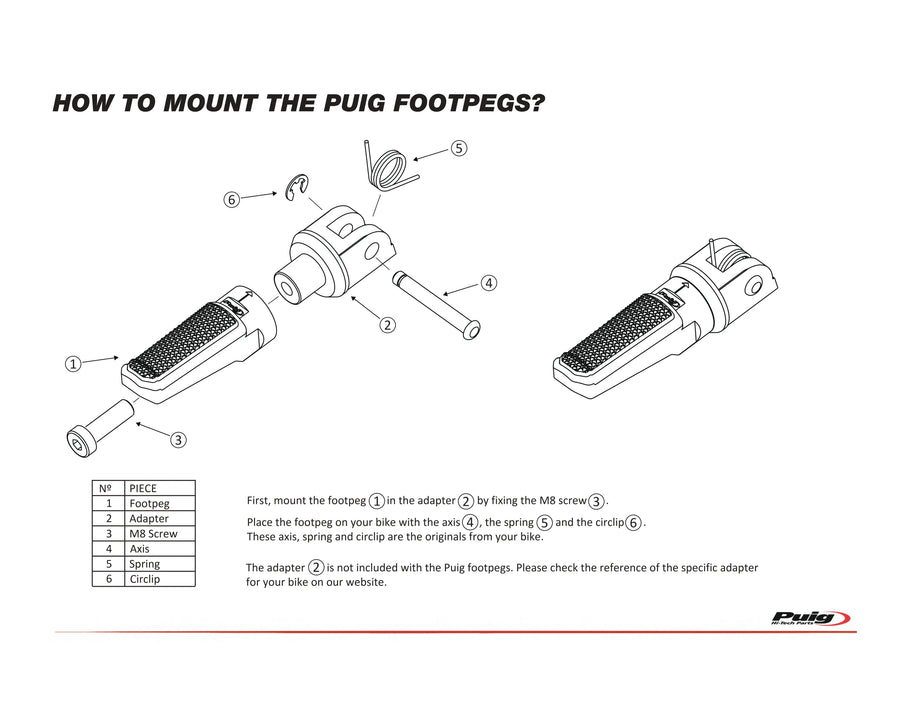 KTM RC 390 [2025] – Racing footrests – titanium