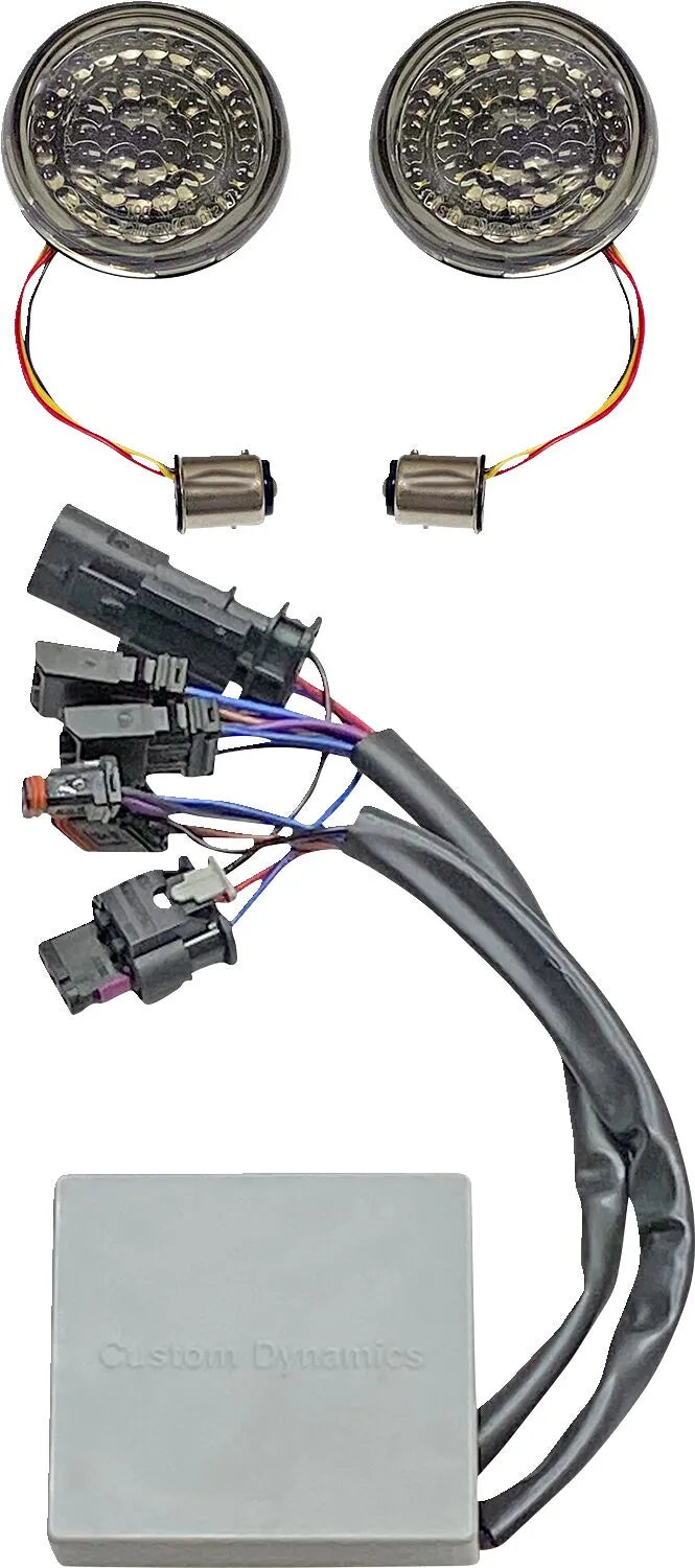 harley davidson flfb [CUSTOM DYNAMICS] – SMART LED bullet turn signal inserts