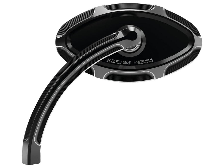 Harley Davidson-bewerkte kattenoog Mirror Korte stengel zwart geanodiseerd