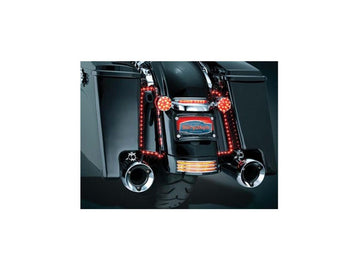 Harley Davidson Touring [1997-2013]-Geleide achterspatborden gestreept licht zwart