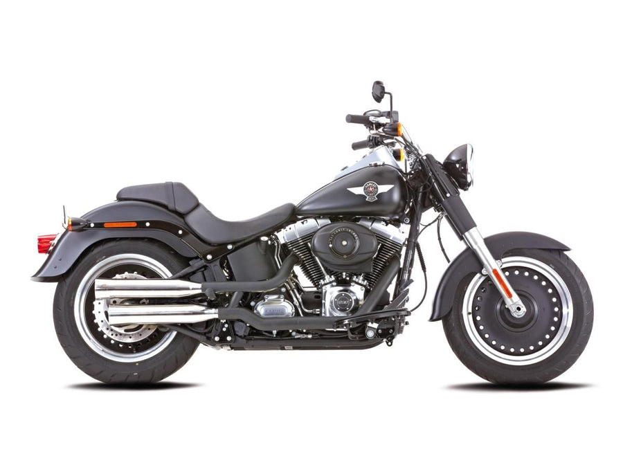 Harley Davidson FLSTF [2014-2016] – Doppelrillen Slip-On Schalldämpfer poliert