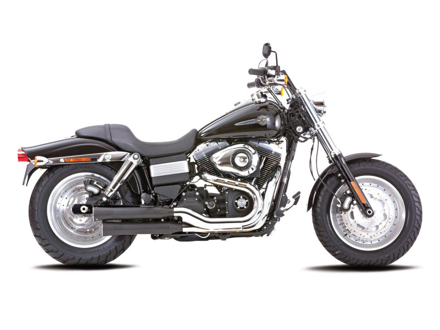 Harley Davidson FXDF [2014-2016] – Doppelrillen Slip-On Schalldämpfer Schwarz Satin