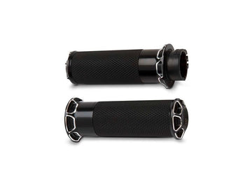Harley Davidson Touring [2008-2024] – Abgeschrägte Fusion Griffe Schwarz Eloxiert 1"